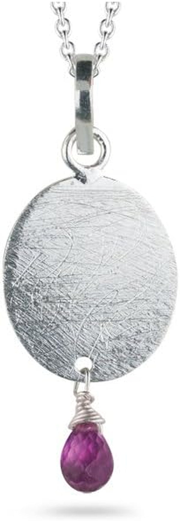 February Birthstone - Amethyst Briolette Pendant in Sterling Silver