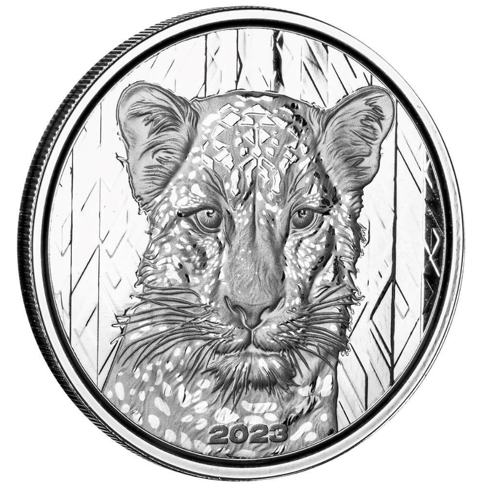 2023 1 Oz African Leopard .999 Silver Coin 20 Cedis BU Proof-Like #A428