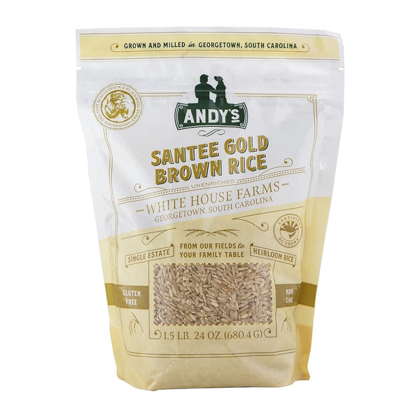 Andy’S Santee Gold Rice by | Long Grain Brown Rice | Gluten Free & Non GMO | Sugar Free, Delicious Non-Aromatic | Harvested in the USA | 1 Pack | 24 Oz (1.5Lb)