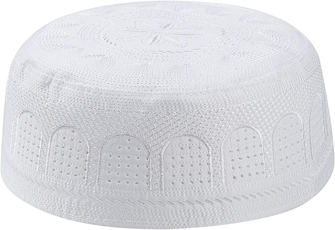 Men Muslim Prayer Kufi Hat Prayer Headwear Cap Islamic Beanie Skull Cap Embroidery Kofia Topi Sun Hat
