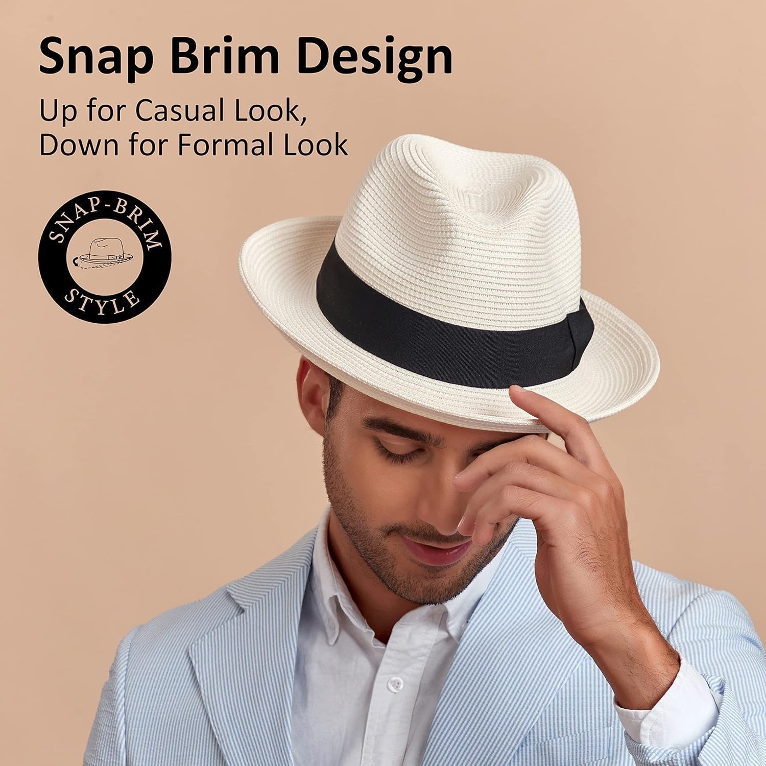 Men'S Straw Fedora Sun Hats
