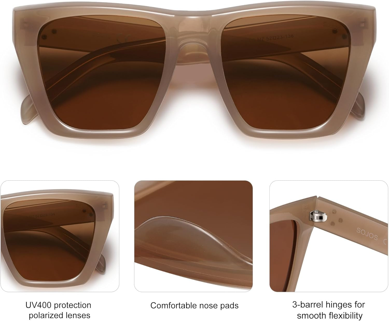 Fashion Oversized Square Cat Eye Polarized Sunglasses for Women Trendy Cateye Style Womens Sunglasses SJ2179