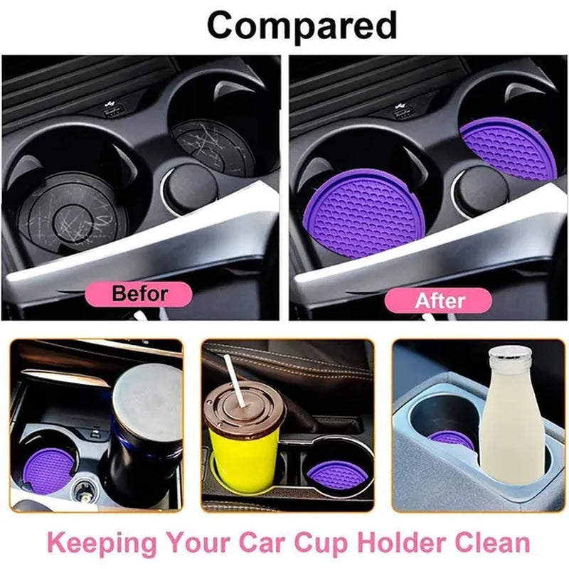 Car Interior With Car Cup Coaster - Anti-Slip & Universal Car Accessories