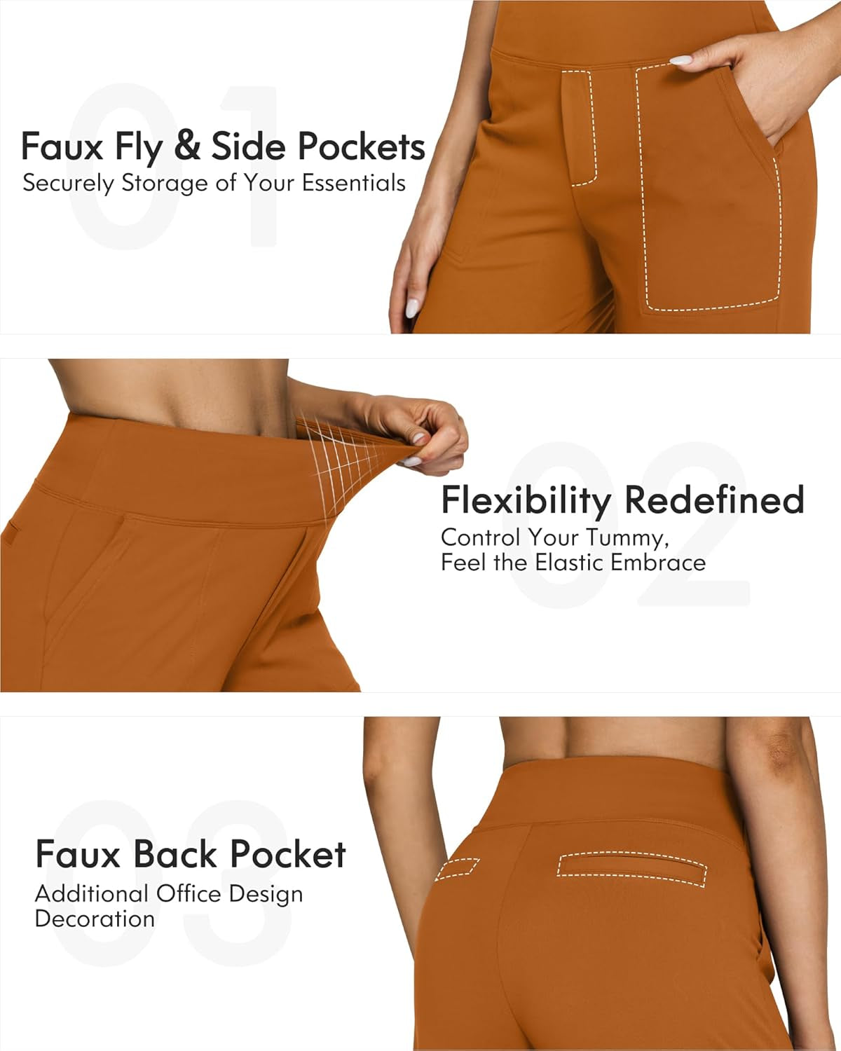 Yoga Pants Women Wide Leg Pants with Pockets High Waist Stretch Dress Casual Sweatpants Petite/Regular/Tall