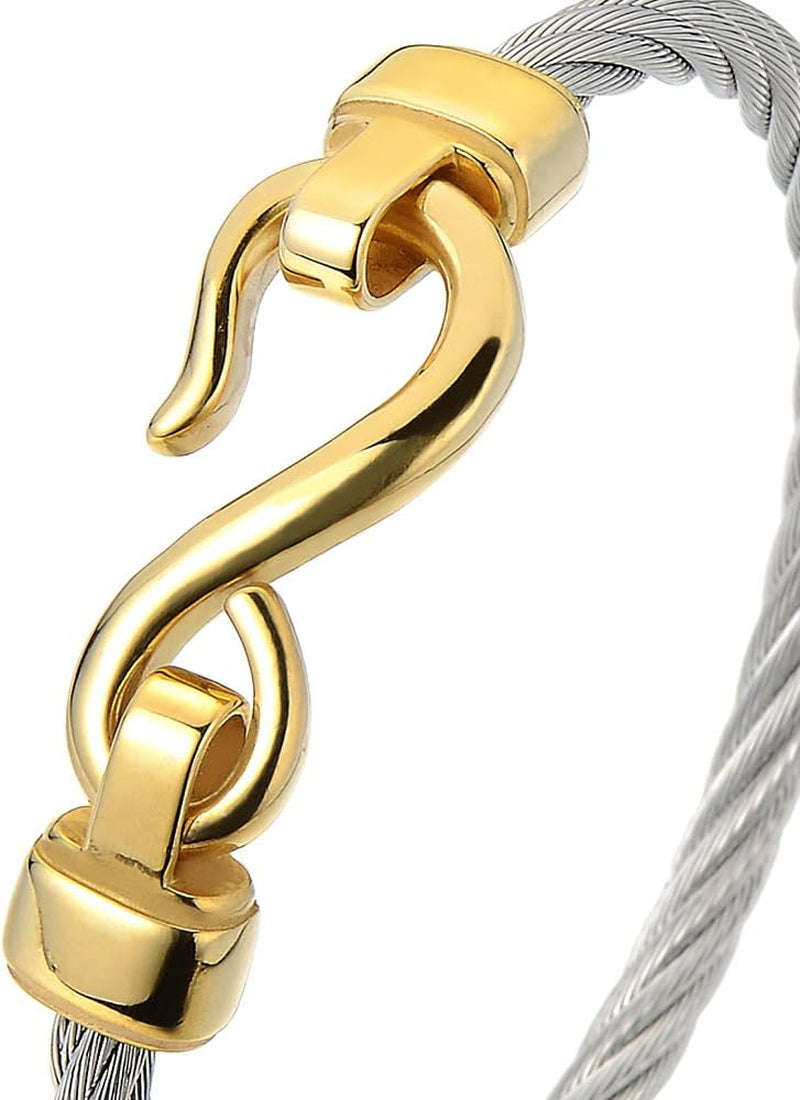 Stainless Steel Infinity Love Bangle Bracelet for Women