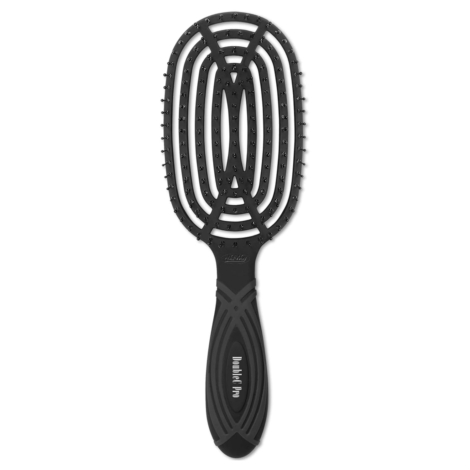 ® Doublec PRO® U.S. Patented Double Curved Detangling Brush Is Hair Dryer Safe (Black)