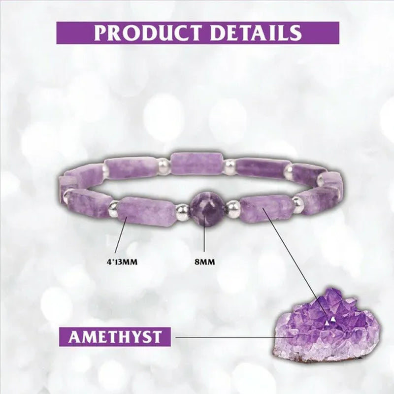 1Pcs Amethyst Bracelet for Women Girls Stone Energy Bracelet Healing Yoga Bracelet Fashion Jewelry Gift