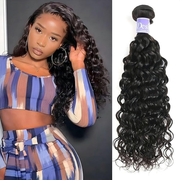 10A Brazilian Water Wave Human Hair Bundle 1 Bundle 100G 20Inch Water Wave Hair Extensions Curly Wave Bundles 1B# Color Brazilian Water Wave Human Hair Weave