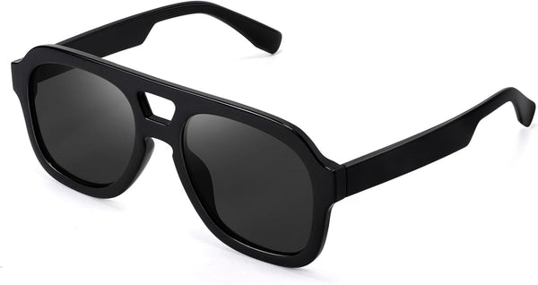Vintage Aviator Sunglasses Double Bridge Women Men Large Square Thick Frame Trendy Eyewear UV400 B2846