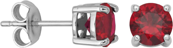 Sterling Silver round Birthstone Stud Earrings (Previously Amazon Collection)