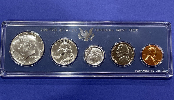 US MINT COIN SET 1964-P 90% SILVER, Double Struck Gemluster, in CASE