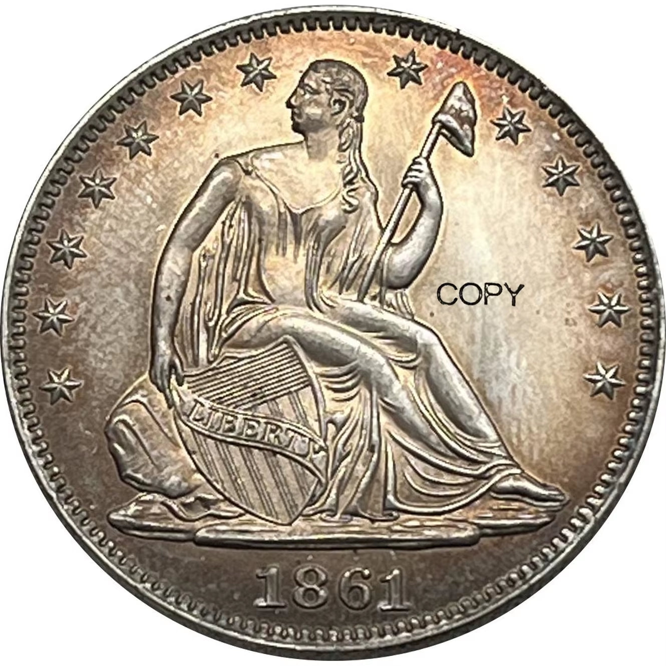 Confederate States of America Us 1861 1/2 Half Dollar Silver Plated Copy Commemorative Coin Ww2 Liberty Moneda Collectible Coins