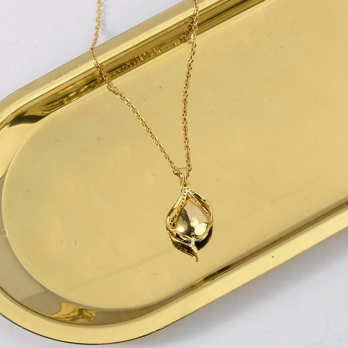 Cubic Zirconia Pendant Necklace Women - 14K Gold Plated CZ Simulated Diamond Crystal Lucky Tree of Life Cross Teardrop Rhinestone Necklace for Wedding Party Prom Bride Bridesmaids Birthday Gift