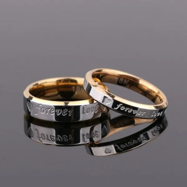 New Eternal Love Gold and Silver Rings Couple Gold Ring