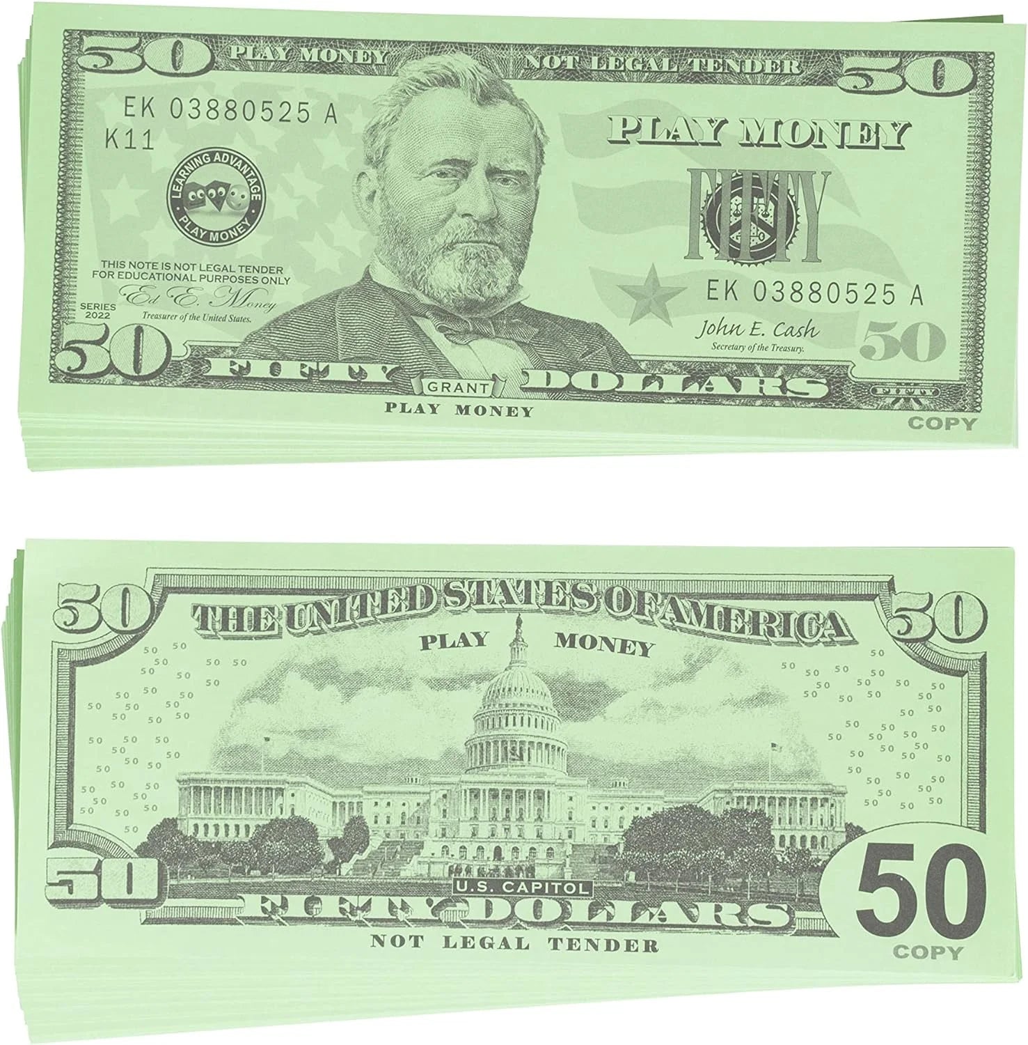 Play Quarters - Set of 100 Plastic Coins - Designed and Sized like Real US Currency - Teach Money Math with This Pretend Play Resource Master Coins