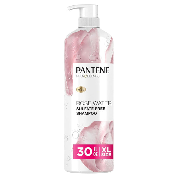 Sulfate Free Rose Water Shampoo, Soothes, Replenishes Hydration, Safe for Color Treated Hair, Nutrient Infused with Vitamin B5 and Antioxidants, Pro-V Blends, 30.0 Oz
