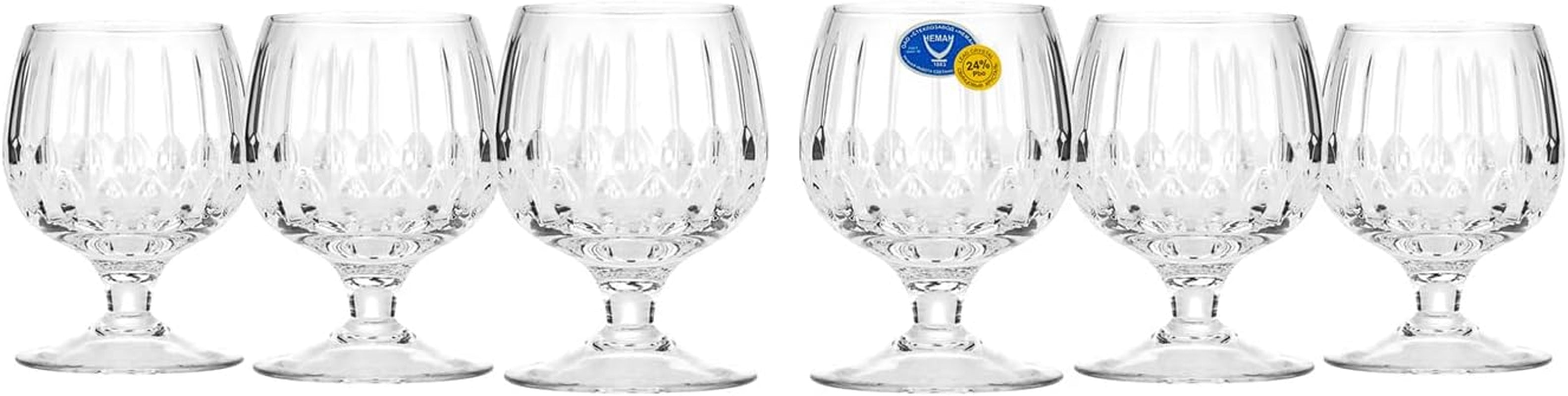 Elegant and Modern Russian Cut Crystal Curved Stem Drinking Glasses for Hosting Parties and Events - 5Oz, Set of 6, White Wine Glass, 150Ml