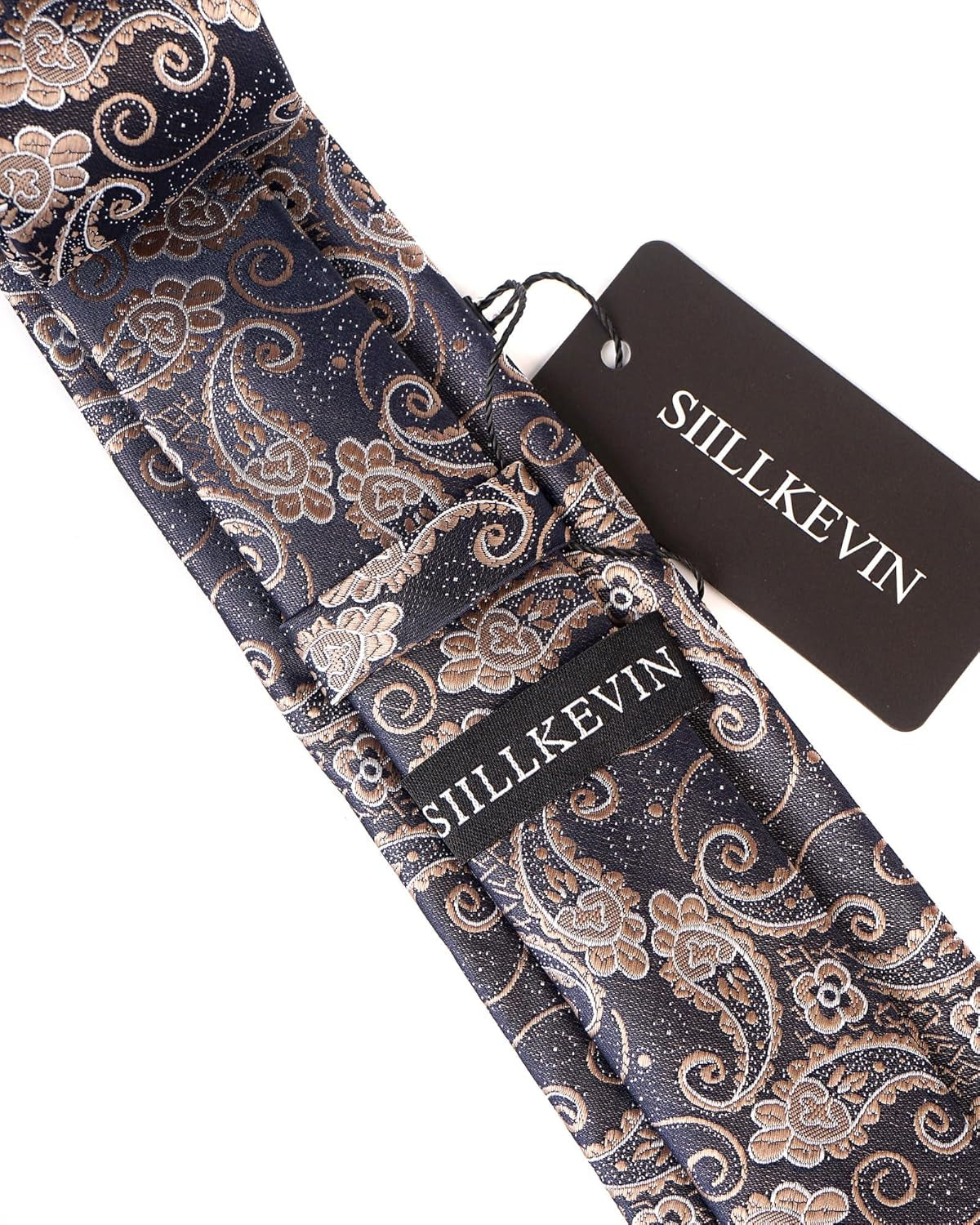 Men'S Paisley Necktie and Pocket Square Cufflink Tie Clip Set Slim Ties Gift for Men