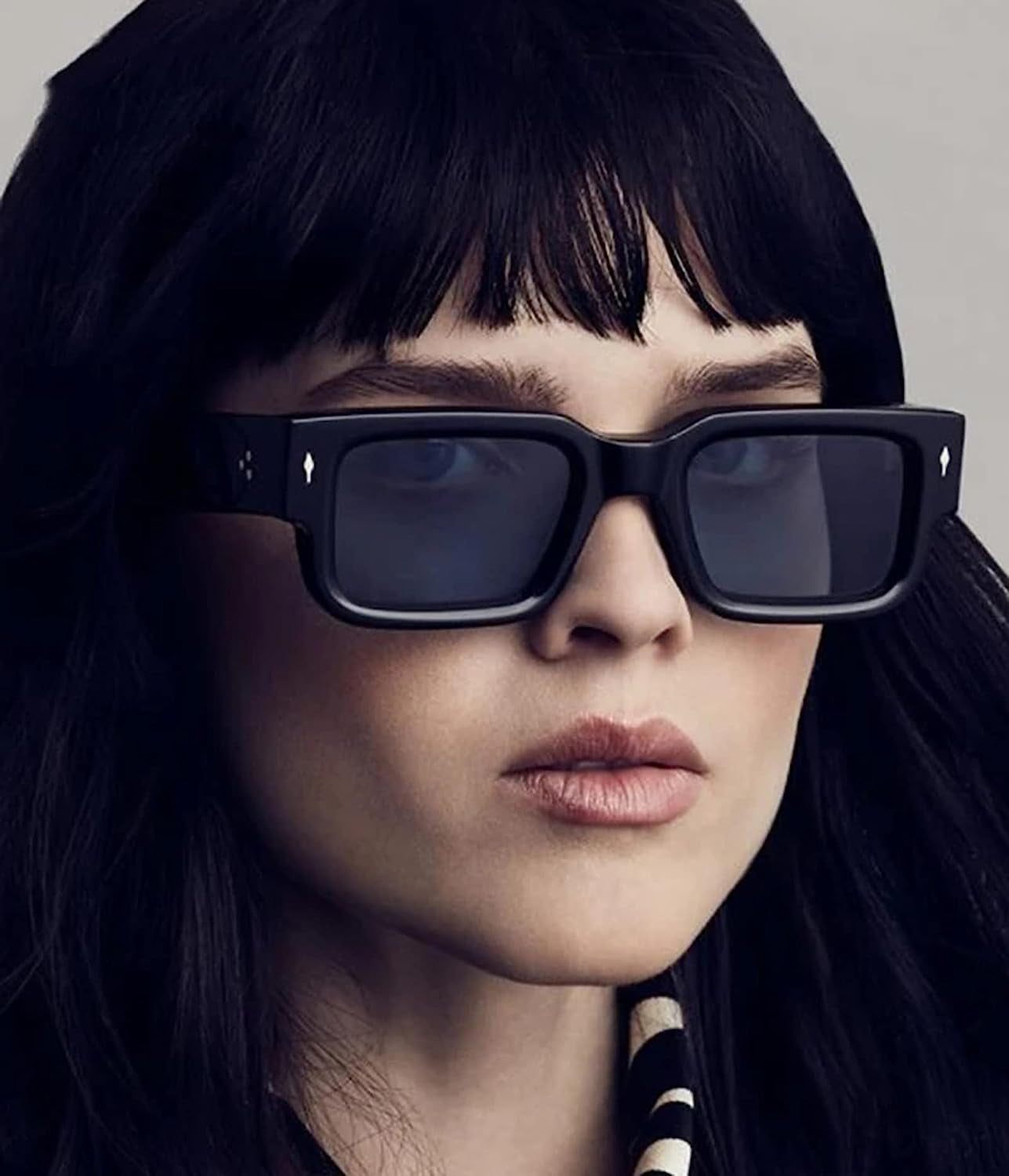 Square Frame Sunglasses for Women Men Trendy Chunky Rectangle Sun Glasses Black Shades UV400 Protection