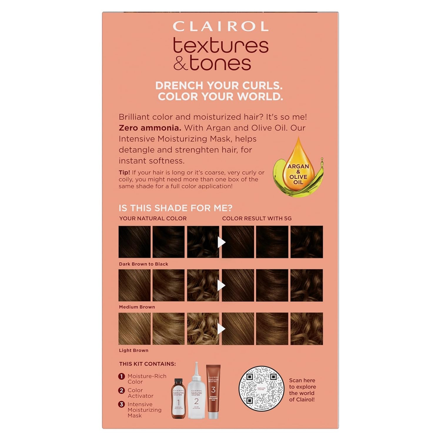 Textures & Tones Permanent Hair Dye, 5G Caramel Brown Hair Color, Pack of 1