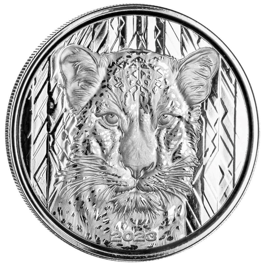 2023 1 Oz African Leopard .999 Silver Coin 20 Cedis BU Proof-Like #A428