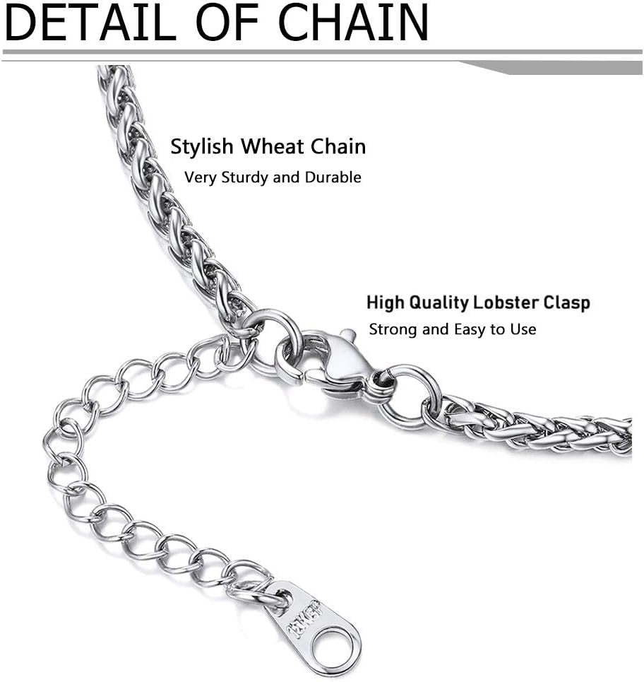 Serenity Prayer Christian Jewelry Religious Necklace Silver Stainless Steel Chain Pendant Mens Jewelry