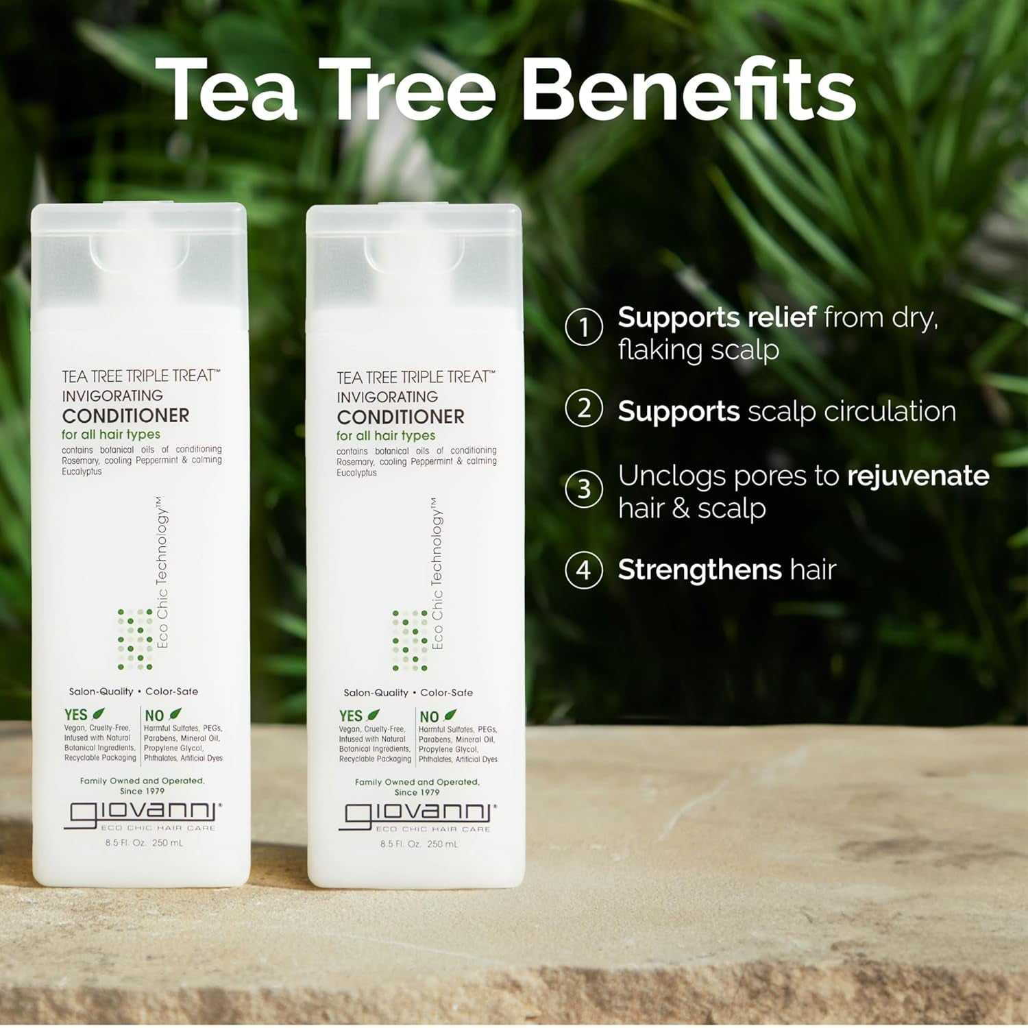 Tea Tree Triple Treat Invigorating Conditioner - Cooling Peppermint, Eucalyptus, Rosemary, Helps Dry Flaking Scalp, Paraben Free, Helps to Moisturize, Smooth & Detangle - 24 Oz (1 Pack)