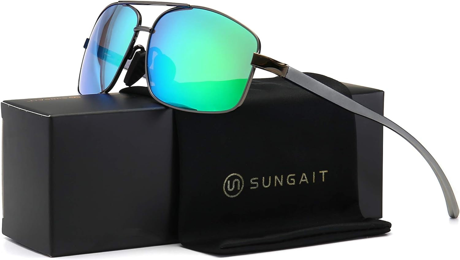 Ultra Lightweight Rectangular Polarized Sunglasses UV400 Protection