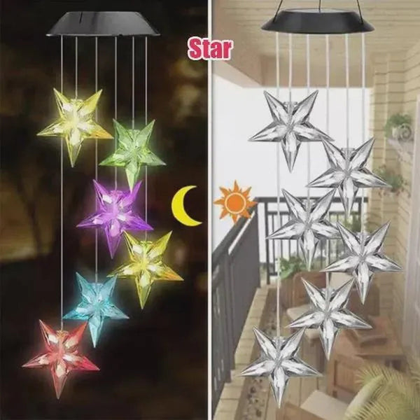 Solar Color Changing Hummingbird Butterfly Dragonfly Dog  Maple Leaf Wind Chime Solar LED Pendant Wind Chime Light for Outdoor Indoor Home Gardening Yard Street Light Led Para Decoracion Habitacion
