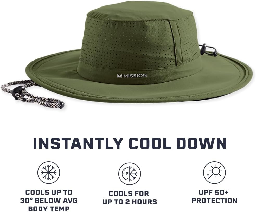 Cooling UPF Boonie Hat - Unisex Sun Hat for Hiking, Beach & Fishing - Sweat & Water Activated Technology