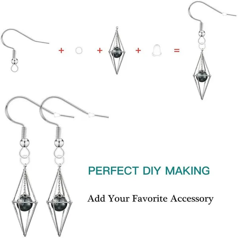925 Sterling Silver Earring Hooks, Earring Making Kit: 20/50/100PCS Hypoallergenic Earring Hooks with 20/50/100PCS Open Jump Rings and 20/50/100PCS Rubber Earring Backs for DIY Jewelry Making (Silver,Gold)