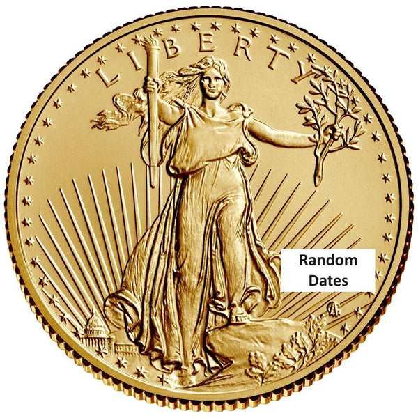 1/4 Oz American Gold Eagle Coin - Random Year (BU) $10 Gold Coin #A628