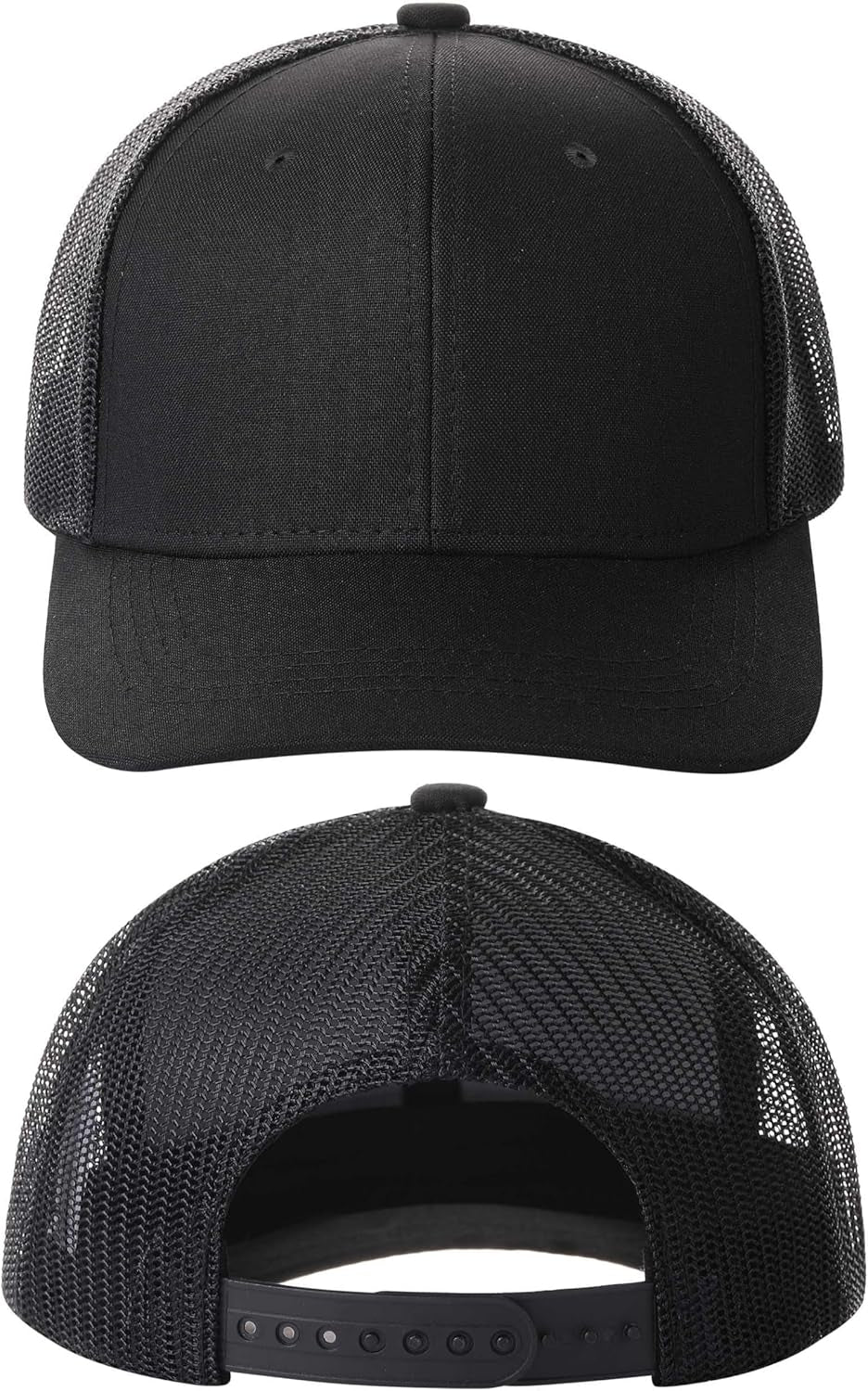 2 Pack Snapback Trucker Baseball Hats Mesh Back Adjustable Blank Ball Caps for Men Women