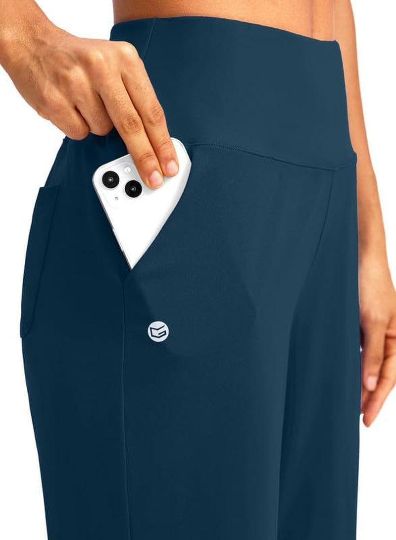 Women'S 12" Bermuda Long Shorts with Pockets High Waisted Stretch Knee Length Shorts for Women Summer Walking