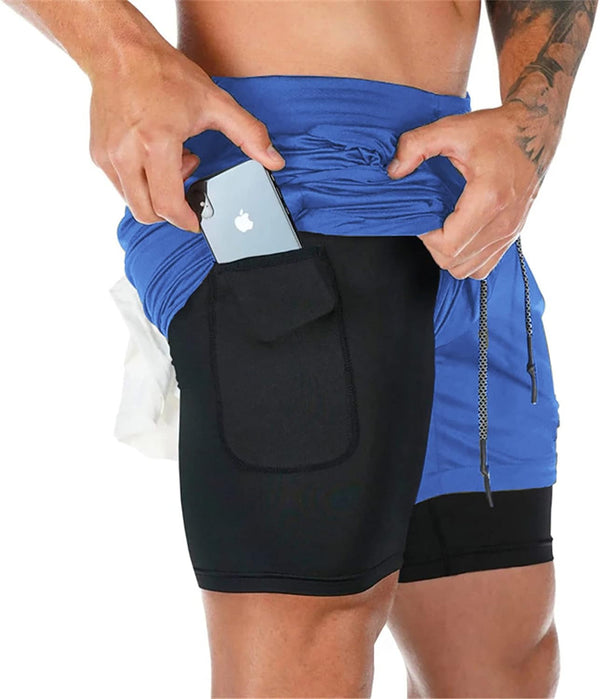 Mens Running Shorts，Workout Running Shorts for Men，2-In-1 Stealth Shorts，7-Inch Gym Yoga Outdoor Sports Shorts