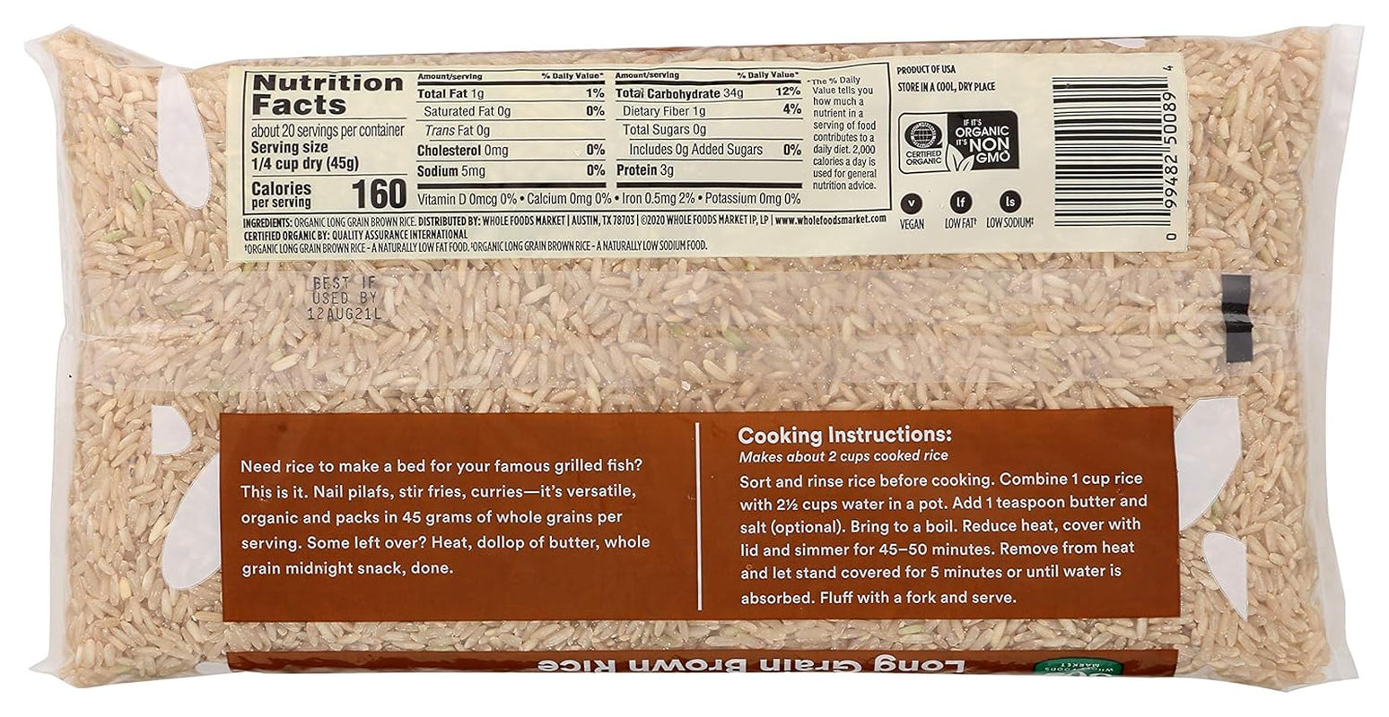 , Organic Long Grain Brown Rice, 32 Ounce