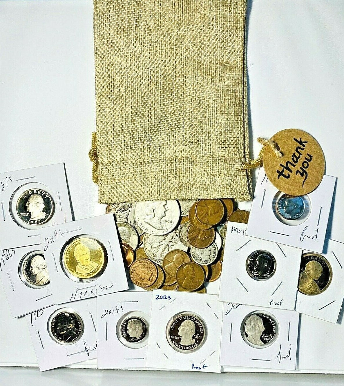 100 Vintage Coins Including 90% Silver, Wheats+More. US Auction/Estate Coin Lot