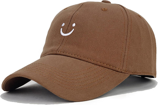 Smile Face Baseball Cap for Women Men Adjustable Low Profile Unstructured Cotton Dad Hat