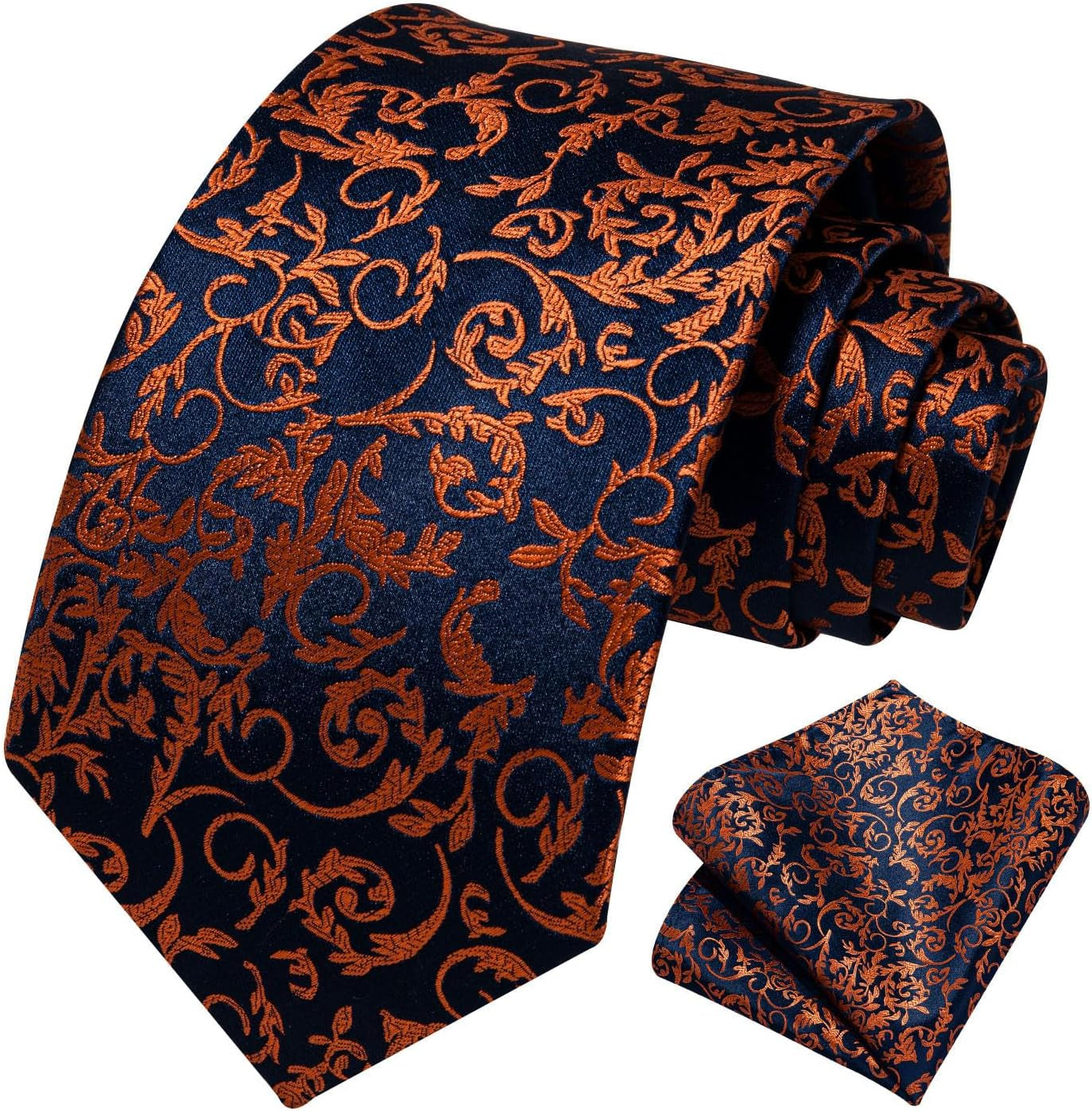 Ties for Men Paisley Floral Tie Handkerchief Classic Woven Business Formal Necktie and Pocket Square Set Wedding