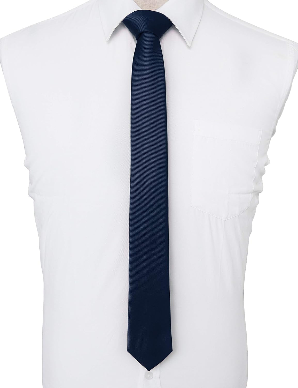 2.4" Solid Color Skinny Tie for Men Slim Necktie(6Cm)
