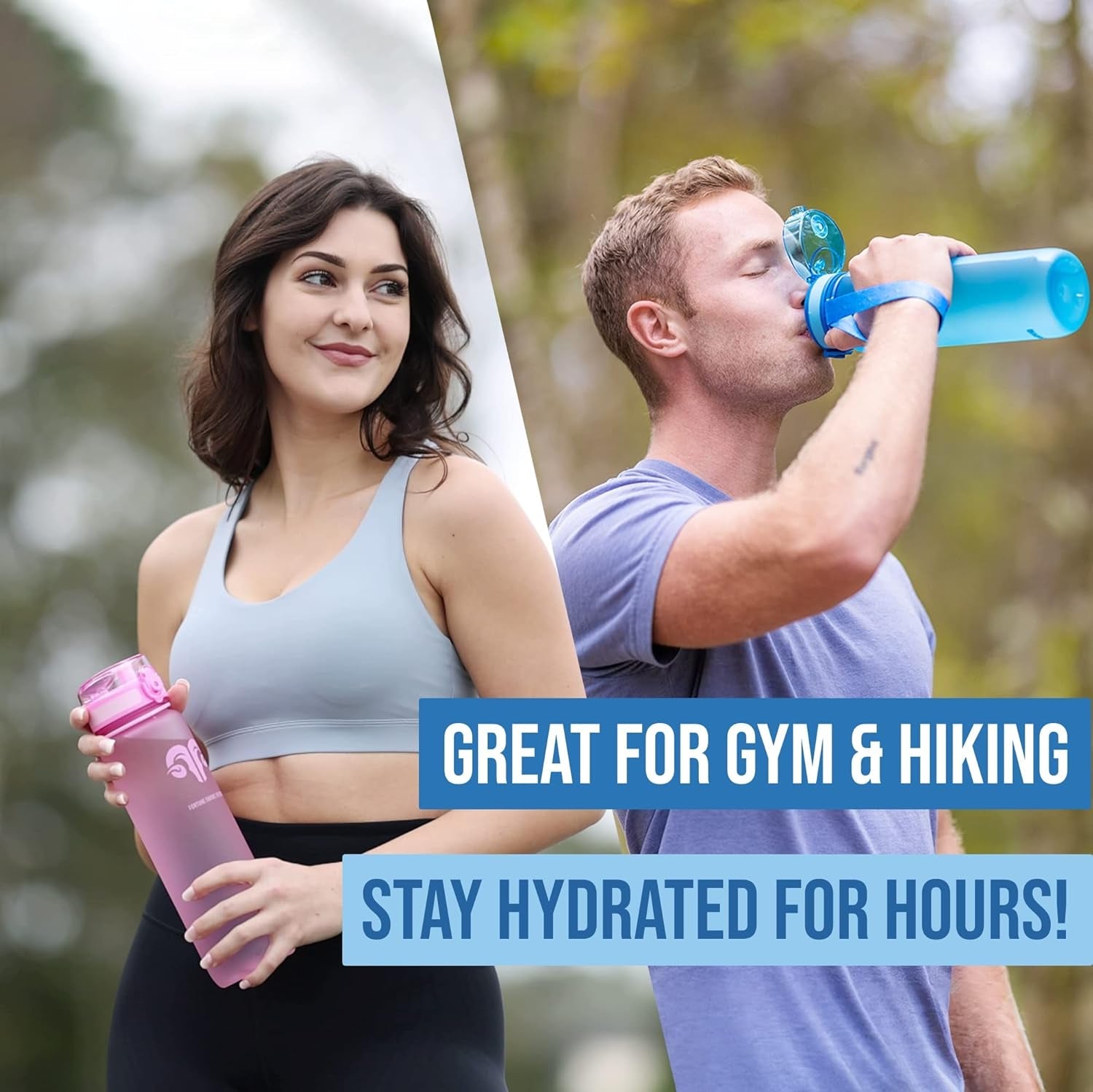 Sports Water Bottle - 32Oz Large - Fast Flow Quick Sip Lid - BPA & BPS Free - Leakproof, Flip Top - Lightweight & Sturdy Tritan Plastic - Strainer for Fruit & Ice