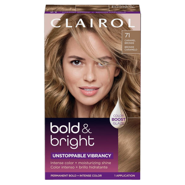 Bold & Bright Permanent Hair Dye, 71 Caramel Bronde Hair Color, Pack of 1