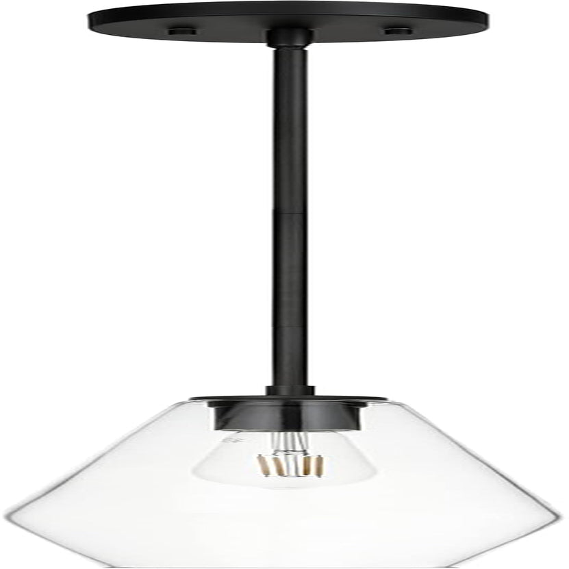 Glass Pendant Lighting, Modern 1 Light Kitchen Pendant Light Fixture Black Adjustable Pendant Lamp XB-P1228-MB