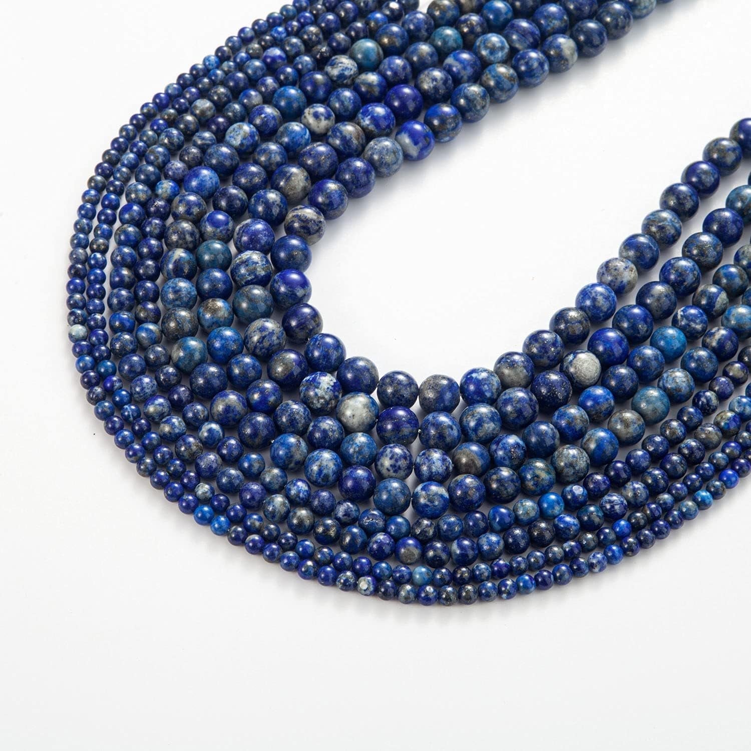 100Pcs Natural Stone Beads 8Mm Lapis Lazuli round Gemstone Loose Beads with Elastic Bracelet String for Bracelets Necklace Jewelry Making