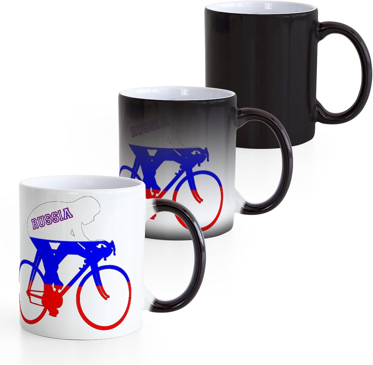 Russian Cycling Ceramic Magic Mug Coffee, Tea Cup 11 Oz