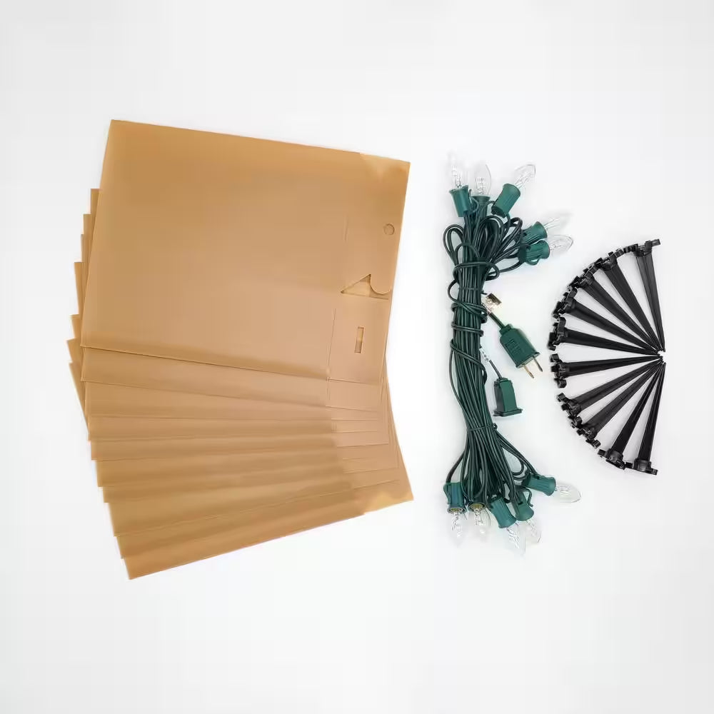 Tan/Kraft Electric Luminaria Kit (Set of 10)