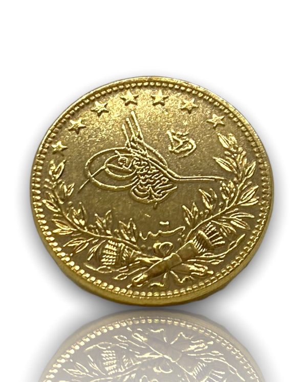 Ottoman Empire Gold Coin 1915 Mehmed V. Gold Plated 100 Kurush Coin (22Mm) REPLICA 1Pcs Masters Coins