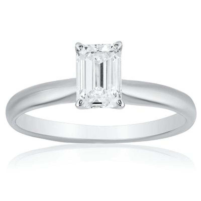 Superior Quality VS Collection 1 CT. T.W. Emerald Shaped Diamond Solitaire Ring