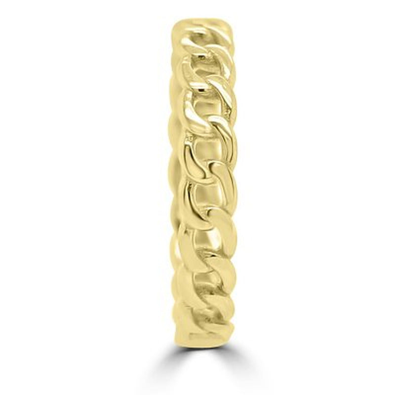 14K Italian Yellow Gold High Polish Chain Link Ring