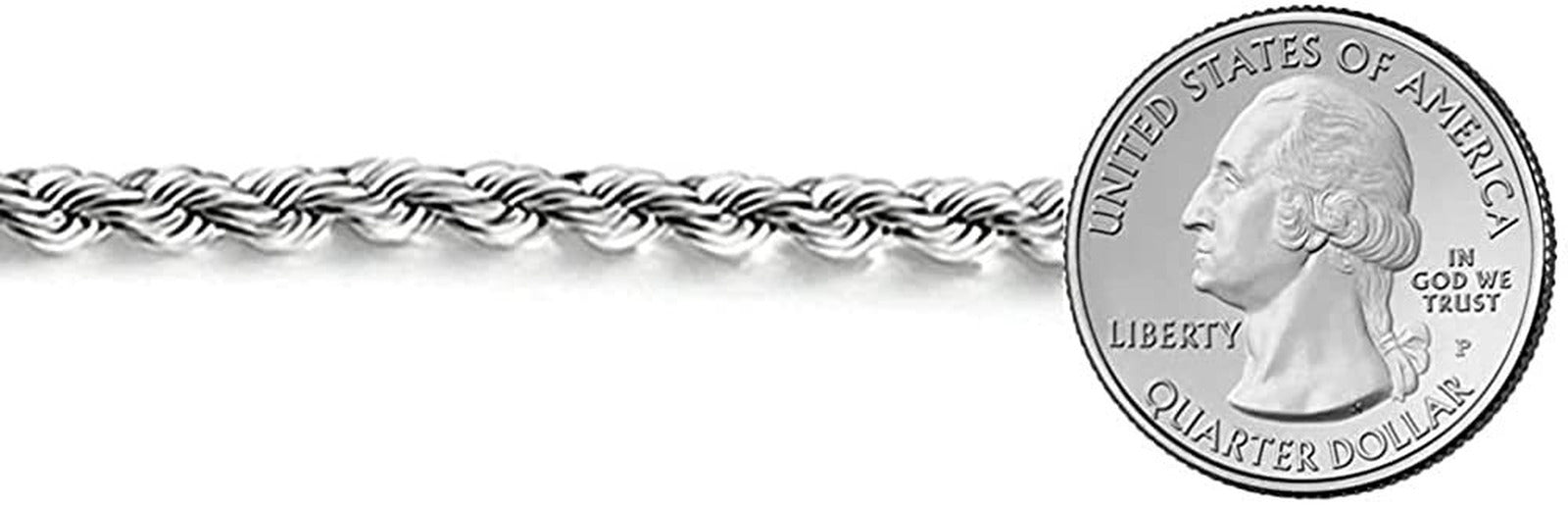 925 Sterling Silver 6Mm Solid Italian Rope Diamond Cut Twist Link Chain Necklace